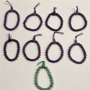 Amethyst Bead Bracelets (8) & 1 Jade